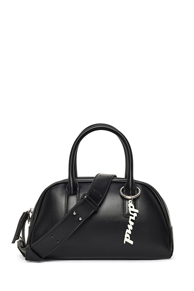 Women's Black Long Strap Charm Sleeve Bag Si 25Wbd253718