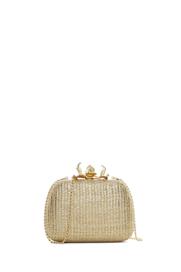 Women's Gold Chain Strap Piece Mini Box Straw Evening Dress Bag 26Sbd2955Ts