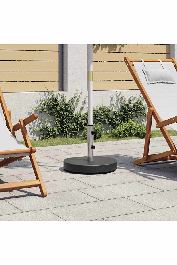 Parasol Base | Black | Granite | Medium | Parasol Base | Round | Modern