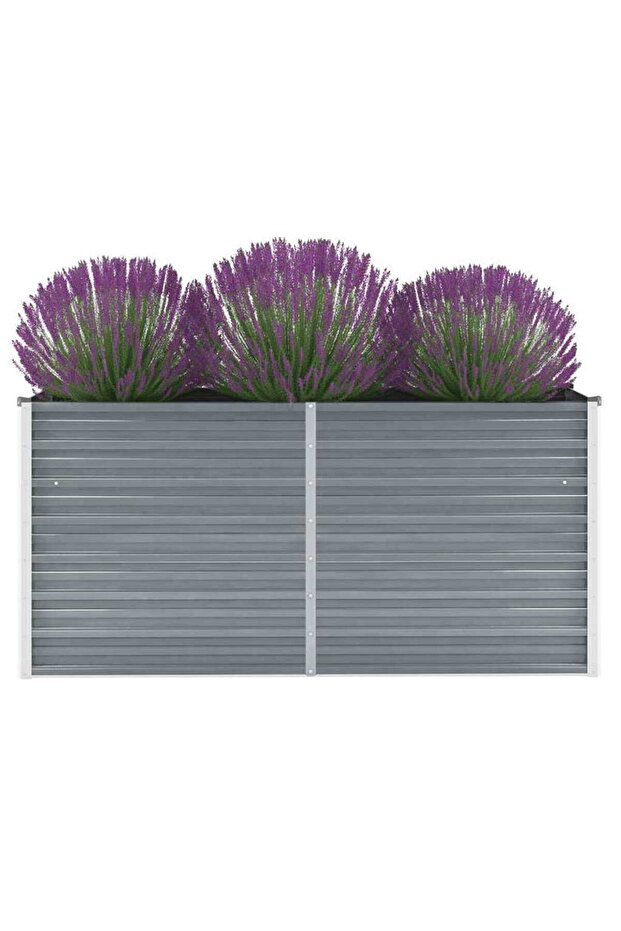 Garden Raised Bed Galvanised Steel 160x40x77 cm Grey
