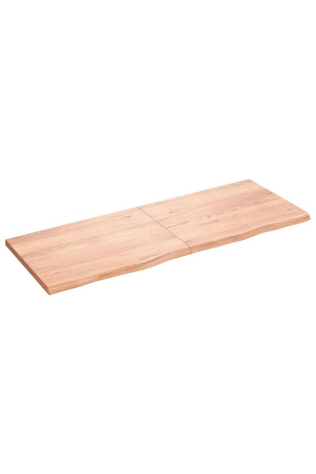 Wall Shelf Light Brown 160x60x(2-4) cm Treated Solid Wood Oak