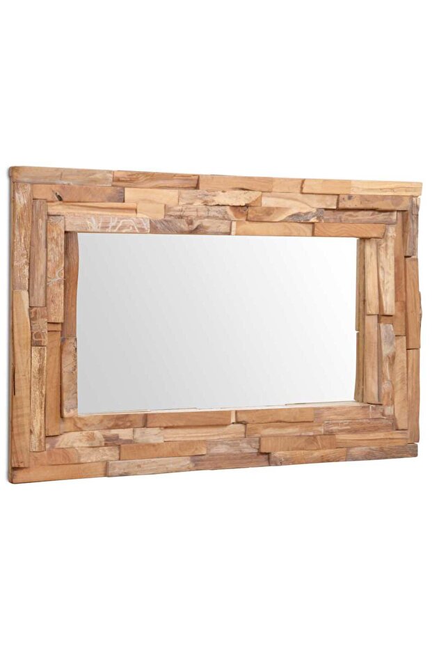 Decorative Mirror Teak 90x60 cm Rectangular