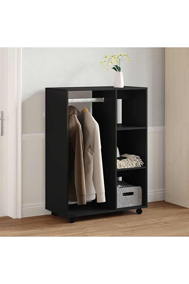 Wardrobe Black 80x40x110 cm Engineered Wood