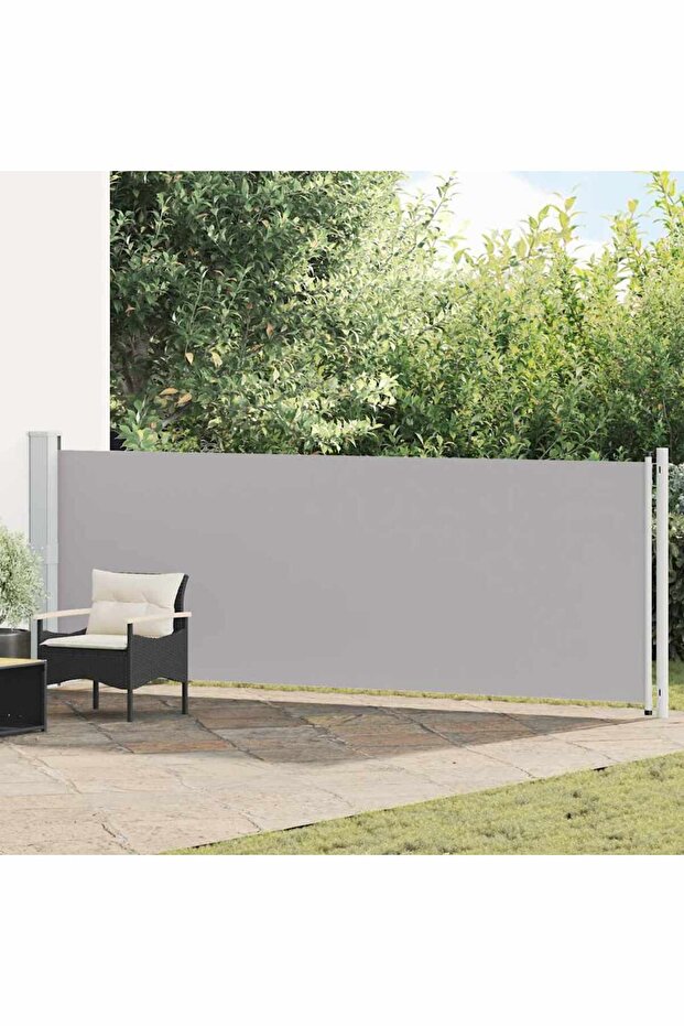 Patio Retractable Side Awning 140x600 cm Grey