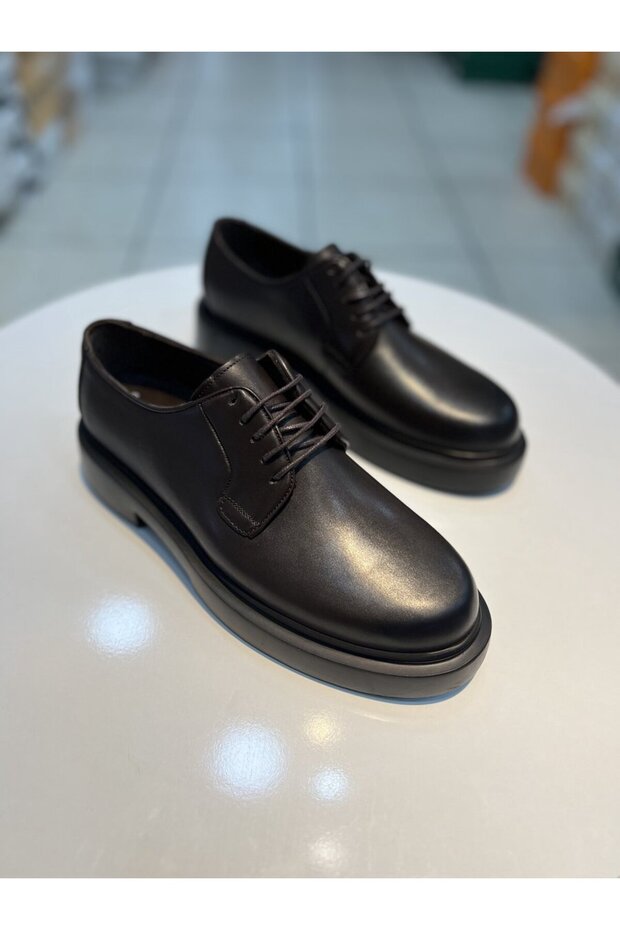 Hms Men's Classic Casual Genuine Leather Lace-Up Shoes