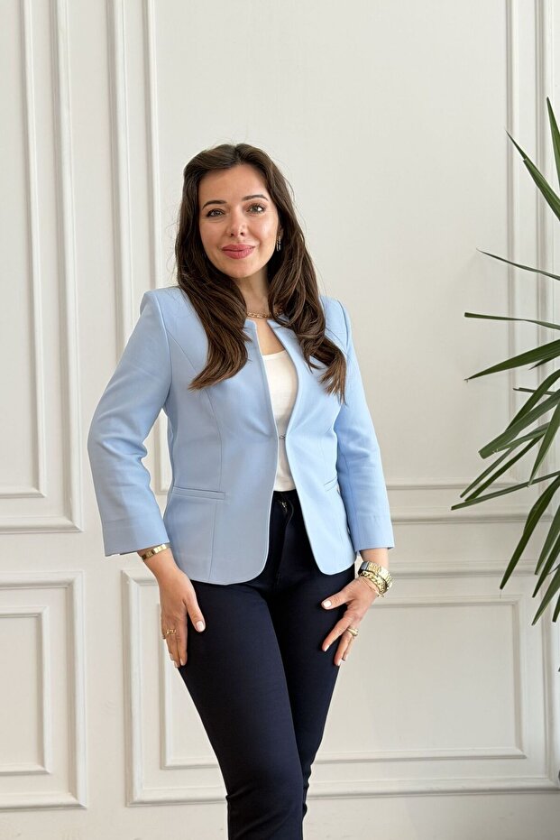 Hakim Collar Ornament Pocket Detailed Blazer Jacket