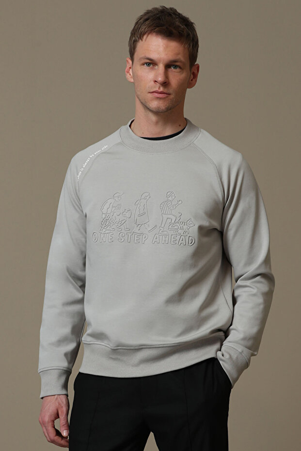 Bert Erkek Sweatshirt Bej - 1