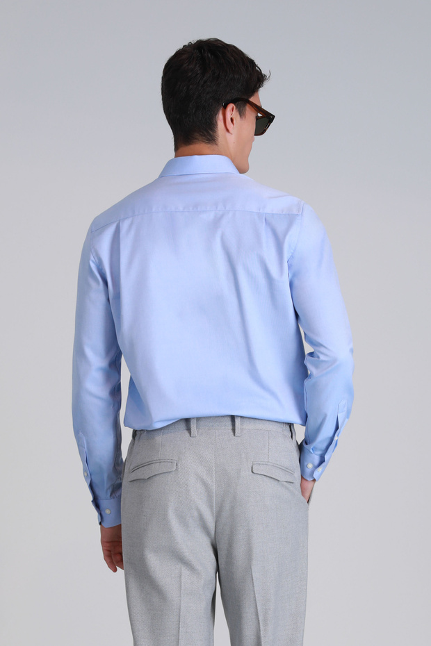 Danıel Erkek Basic Gömlek Slim Fit Mavi - 6