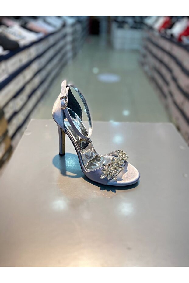 Milan Satin Stone Tape Evening Shoes