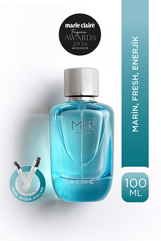 Imprime Mer Edp Erkek Parfüm 100ml | Marin Ve Fresh | Deniz, Bergamot, Nilüfer, Paçuli, Sandal Ağacı