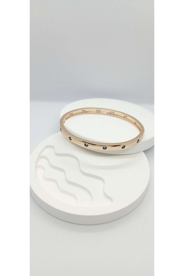 Gold Rose Color Vip Series Handcuffs with Blue Stone Detail
