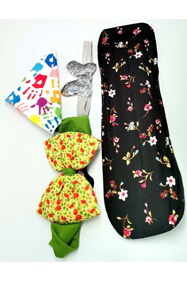 Colorful Patterned Crown Buckle Bandana Set