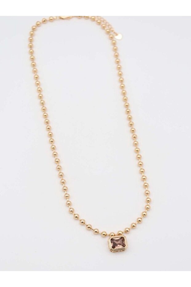 Dorika Chain Mink Baguette Stone Necklace