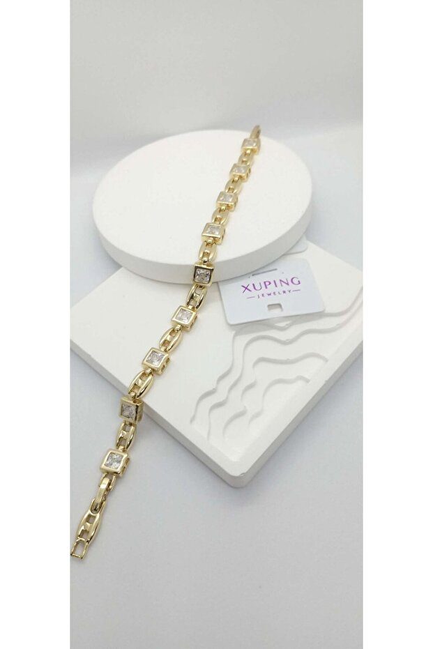 Square Stone Gold Color Vip Series Bracelet