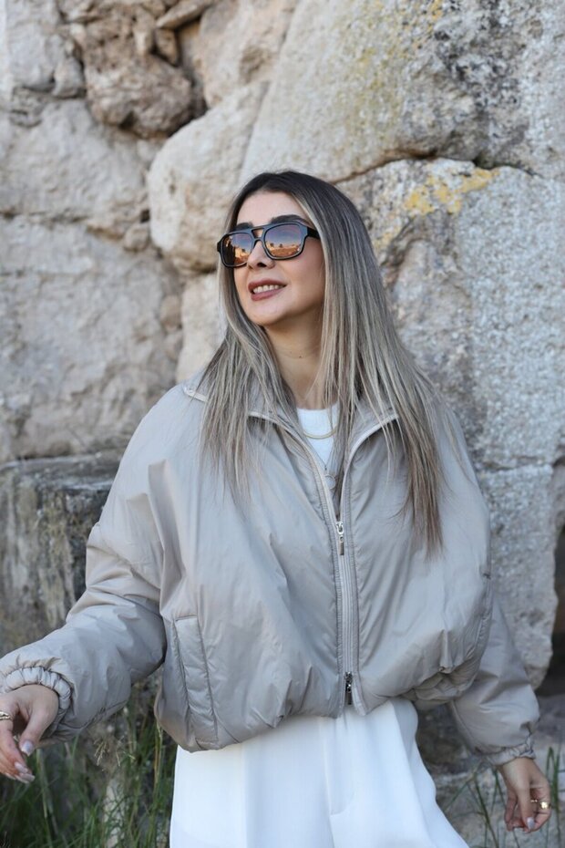 Gray Standard Size Slim Short Coat
