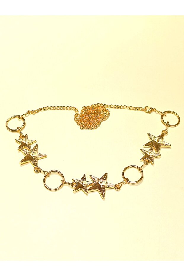Yellow Color Gold Look Figured Waist Chain