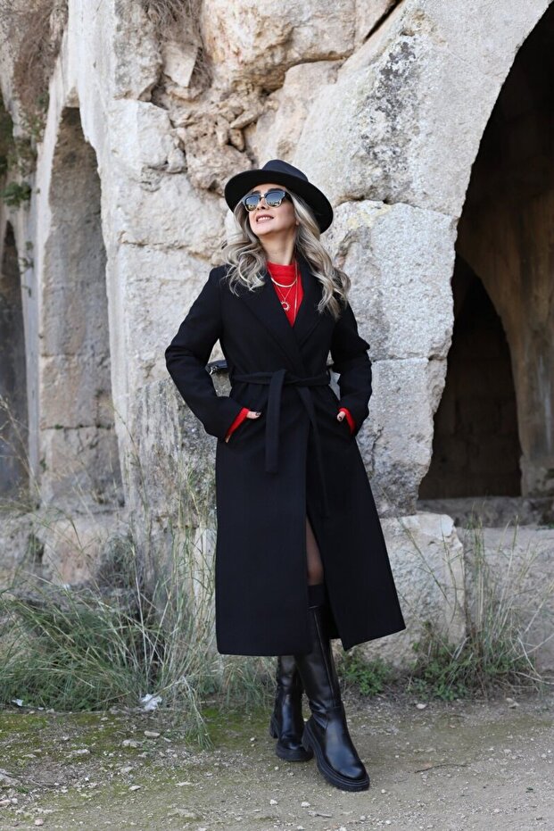 Black Lined Cashmere Coat