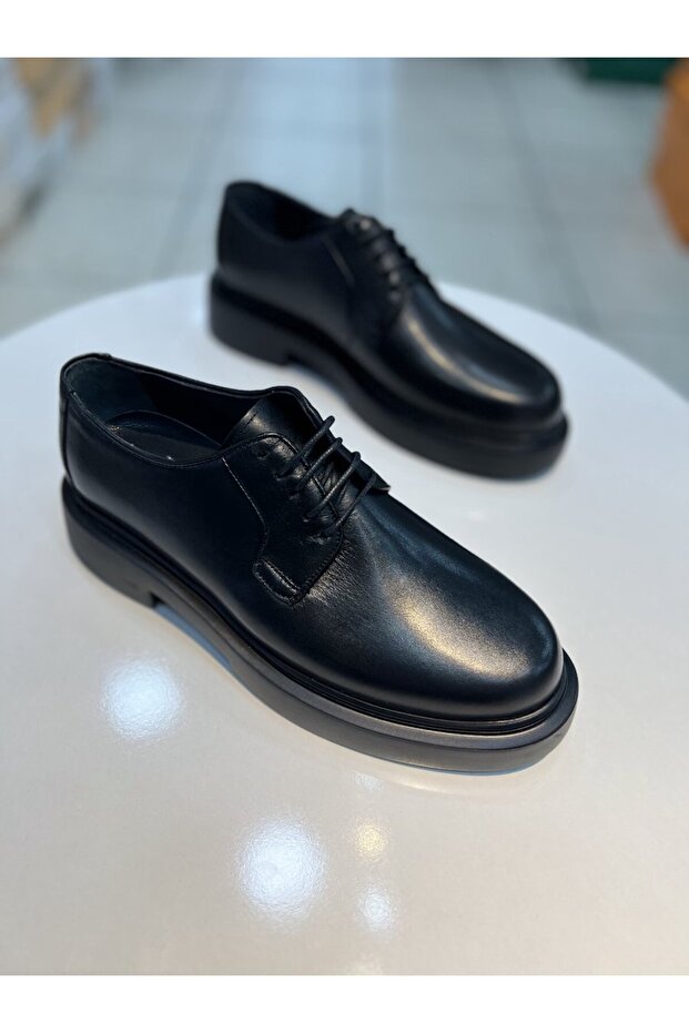 Hms Men's Classic Casual Genuine Leather Lace-Up Shoes