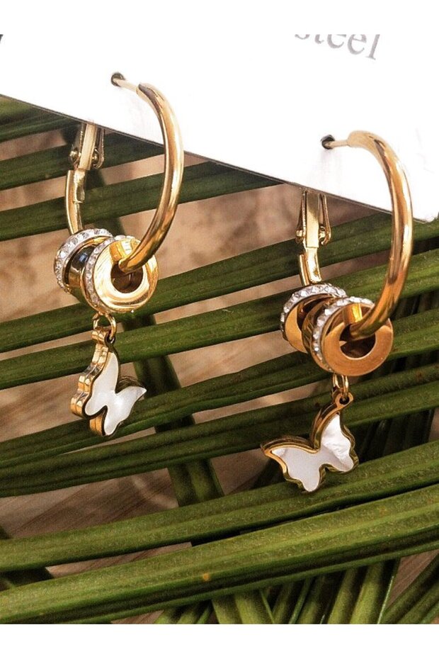 Gold Luxury Figured Flashy Dangle Earrings