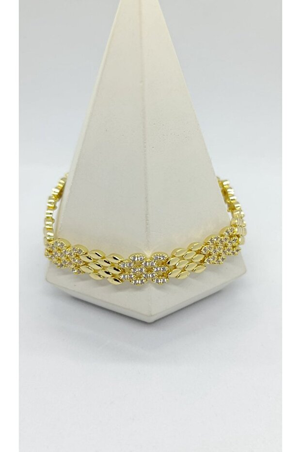 Golden Flower Knitting – Sparkling Bracelet