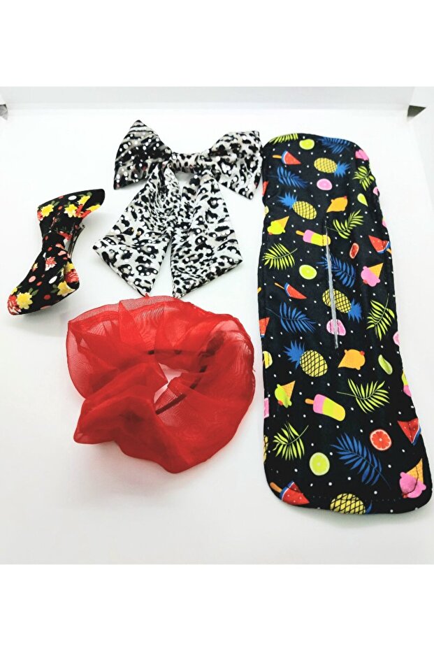 Colorful Patterned Crown Buckle Bandana Set