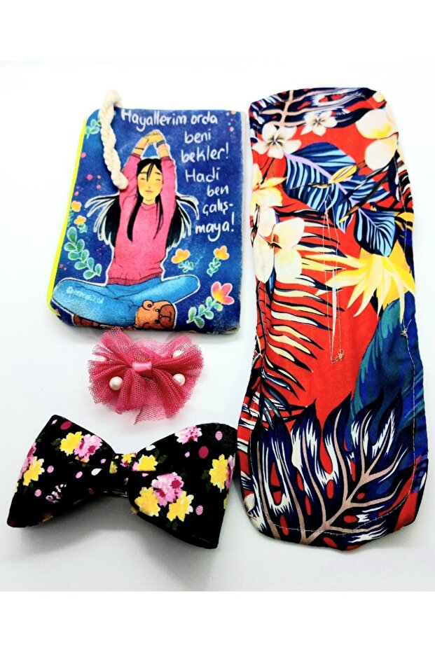 Colorful Patterned Crown Buckle Bandana Set