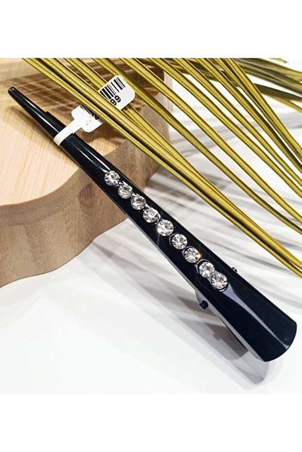 13cm Flashy Black Stone Banana Buckle
