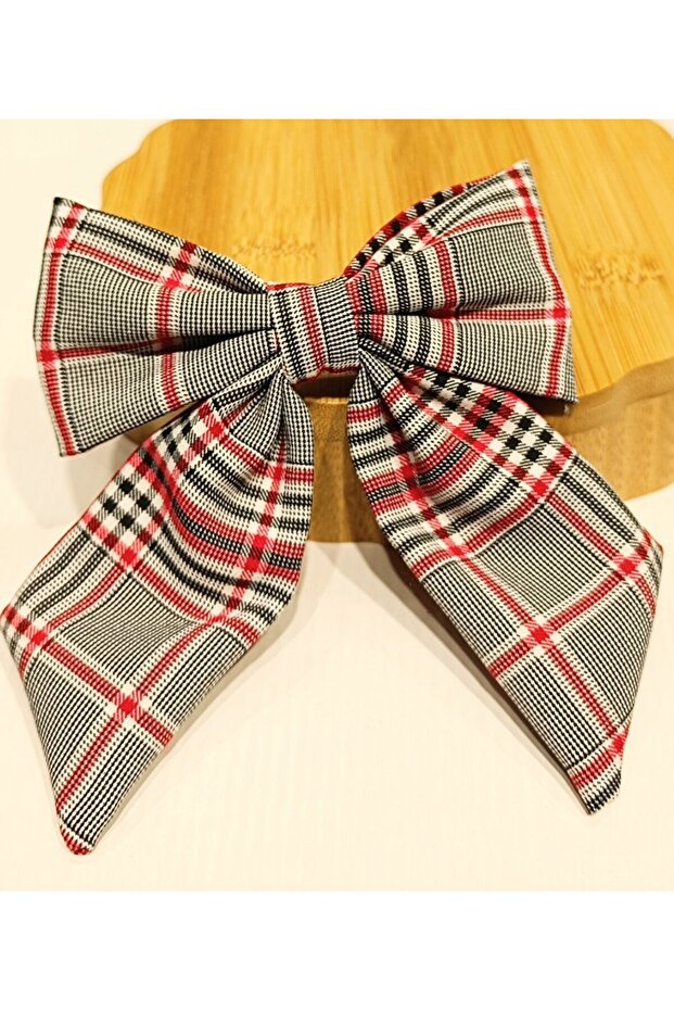 Luxury Plaid Patterned Flashy Bow Clip Buckle