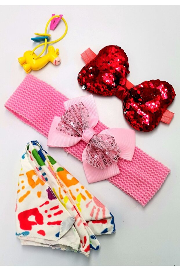 Colorful Patterned Crown Buckle Bandana Set
