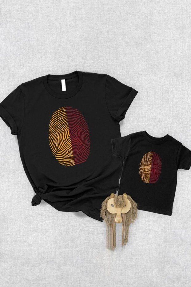 Yellow red fingerprint father son daughter single product price. add at least 2 to cart to create a combo.