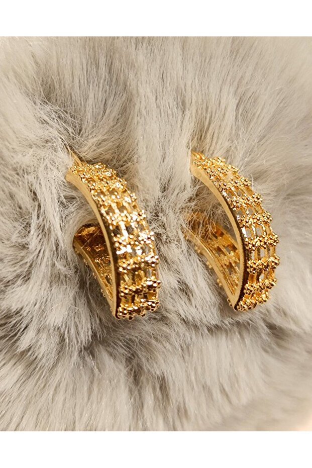 Gold Flashy Clip Earrings