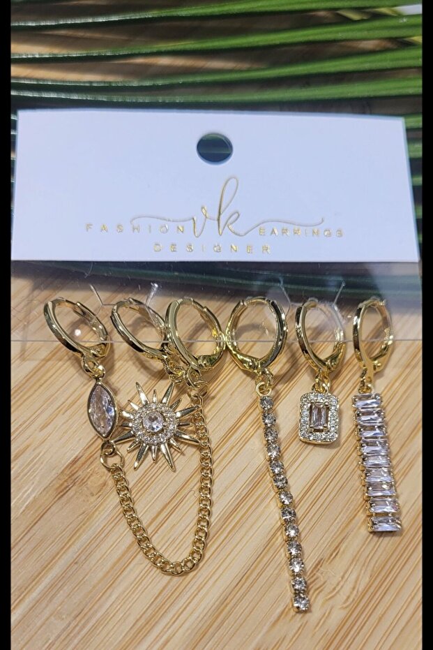 Multiple Luxurious Figured Showy 6-Piece Non-Tarnish Earrings