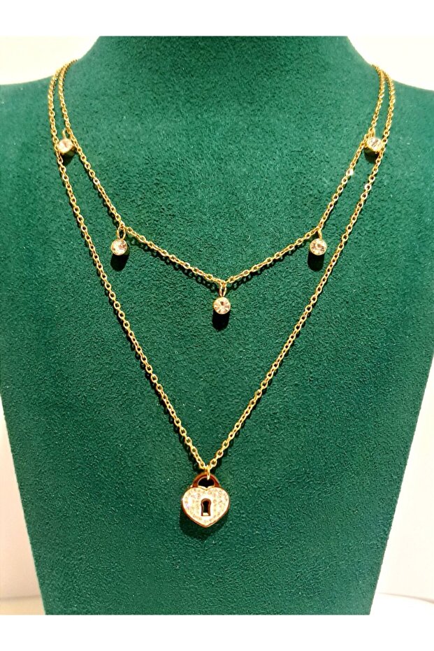 Gold Color Luxury Figured Showy Necklace
