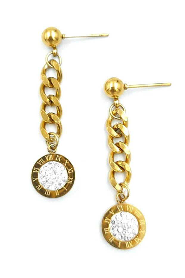 Gold Color Dangle Steel Earrings