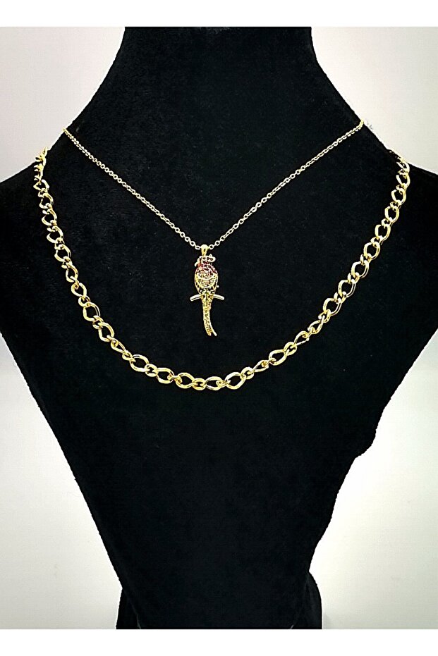 Gold Color Chain Figured Anti-Tarnish Special Design Necklace