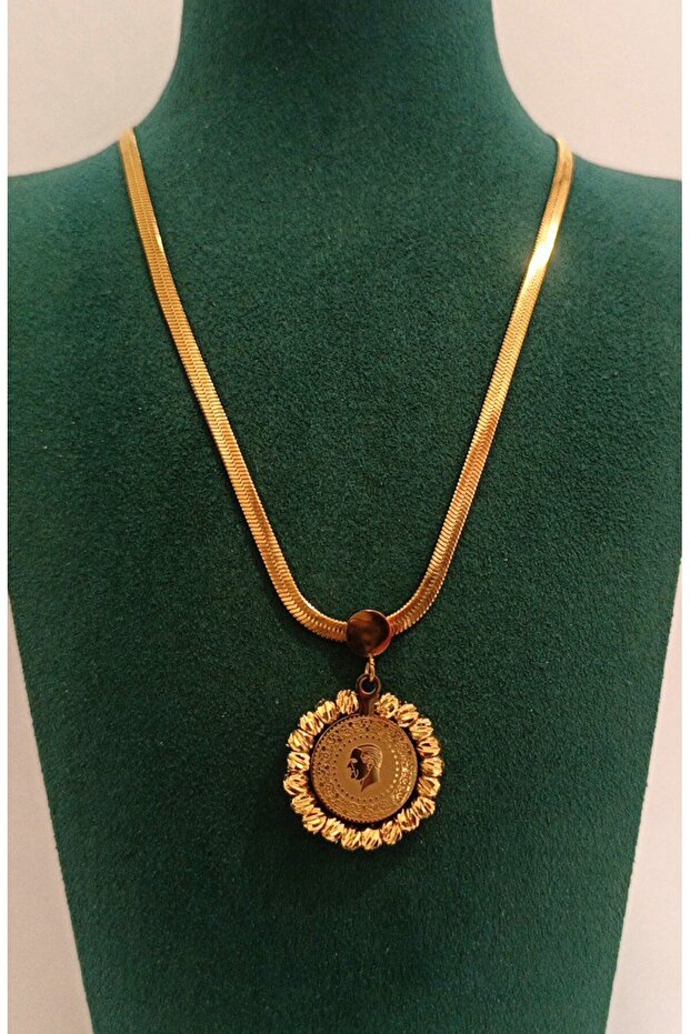 Gold Color Gold Appearance Figured Necklace