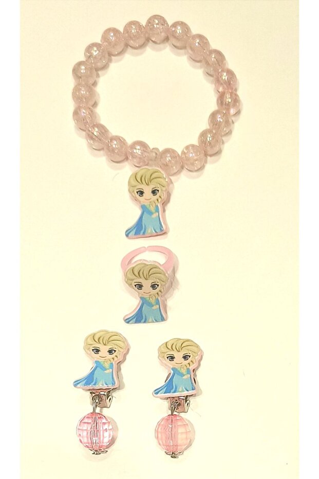 Luxury Pink Color Figured Children's Jewelry Set