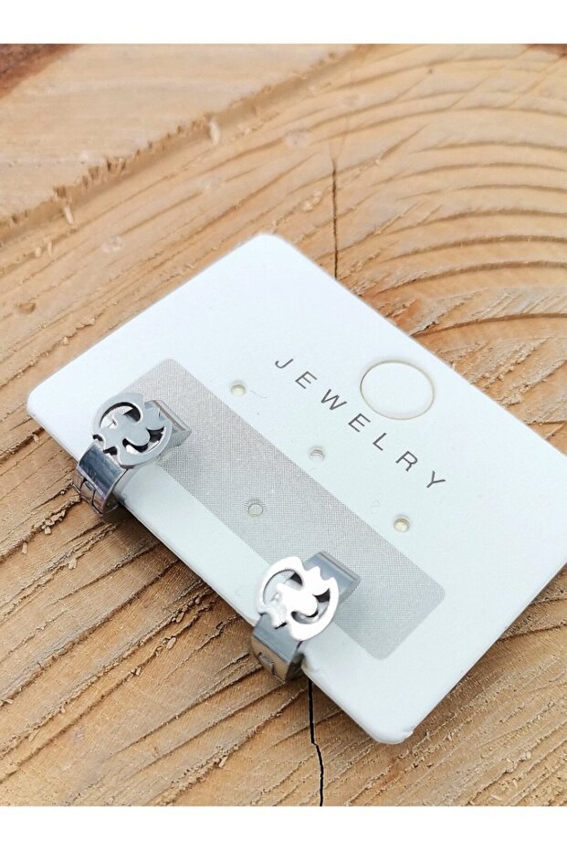316 l steel silver color unisex earrings diameter 1 cm