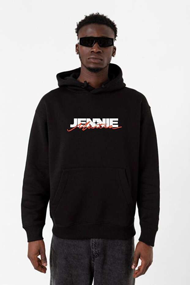 Jennie Mantra Black Men's 3Ip Hooded Sweatshirt