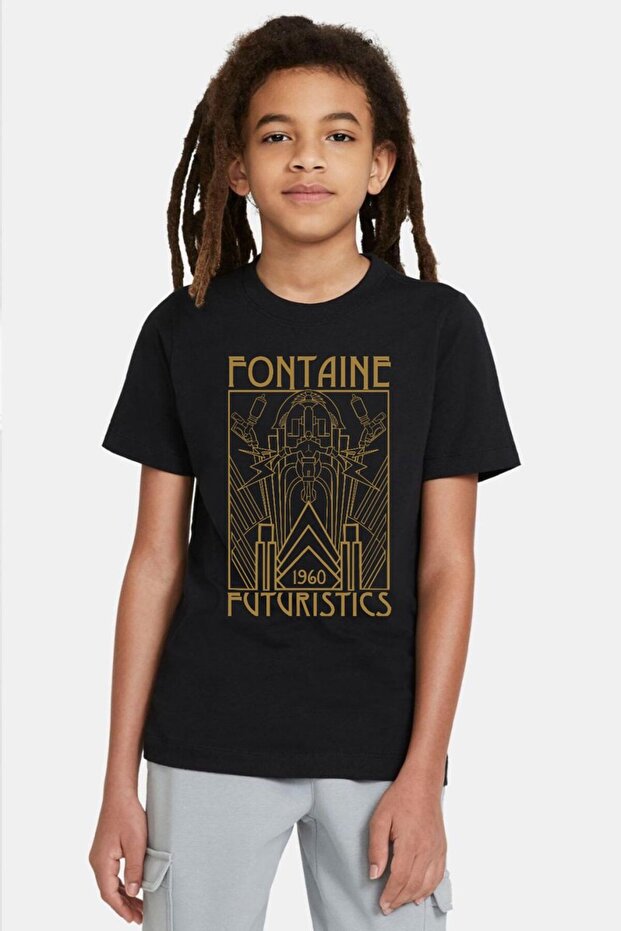 Bioshock Fontaine Futuristics Black Kids Tshirt