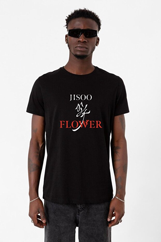 تيشيرت رجالي أسود من Jisoo Flower