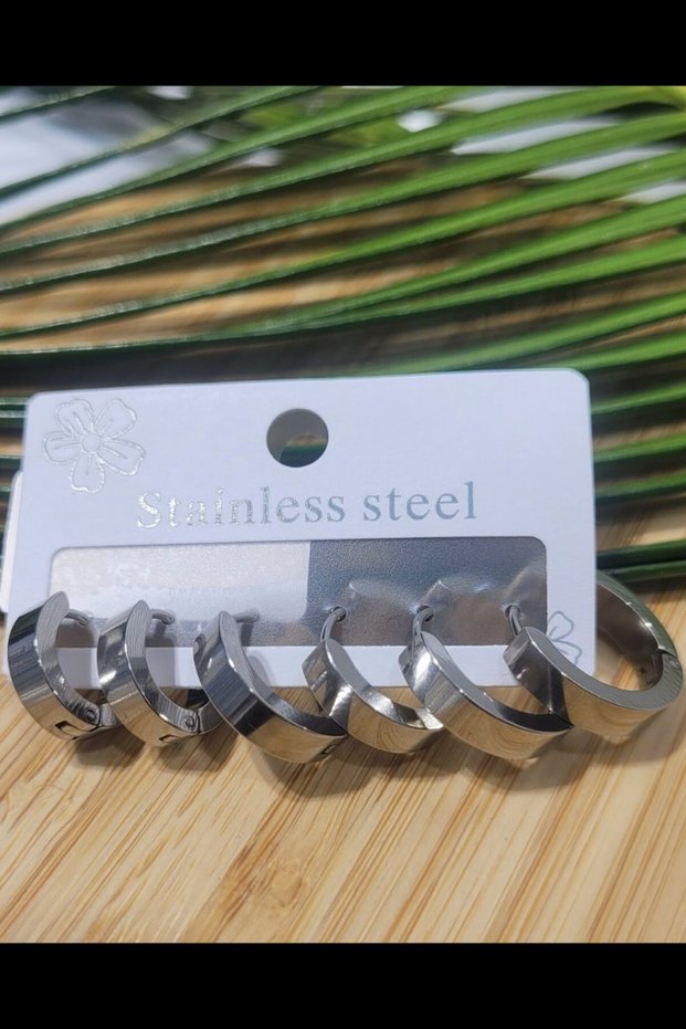 Showy 6-Piece Non-Tarnish Steel Earrings with Multiple Luxurious Figures