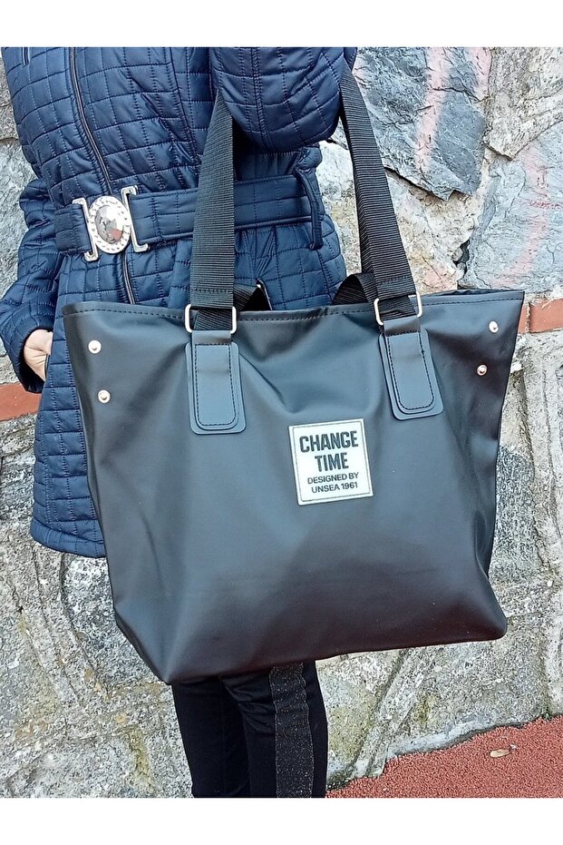 Women's Shopper Shoulder Bag with Patch
