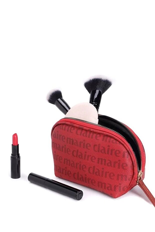 M.Claire Red Luxury Toiletry Bag
