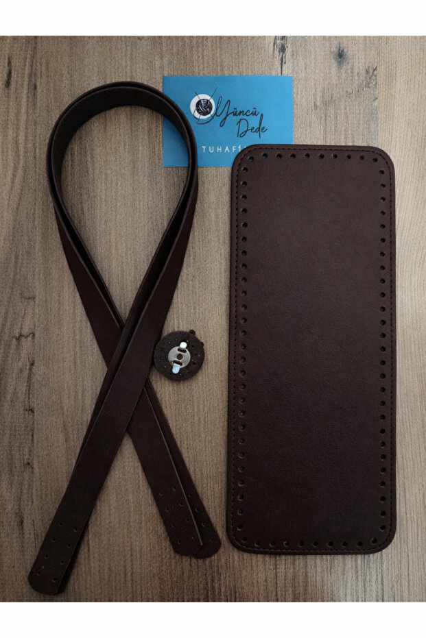 Faux Leather Dark Brown Knitted Paper Thread Square Zara Model Bag Set Materials (Bag Base Strap Lock)