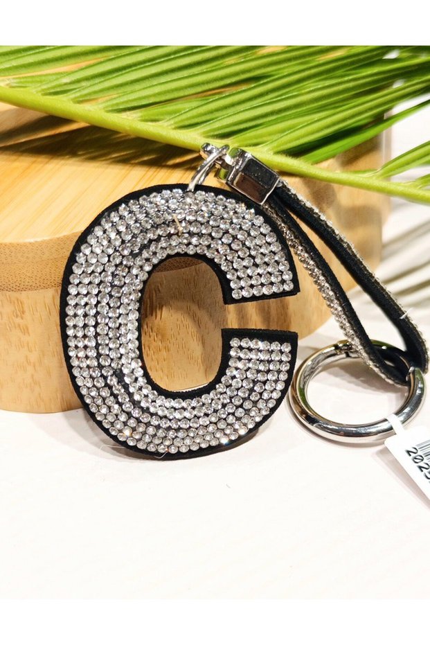 Luxury Glitter Letter C Keychain