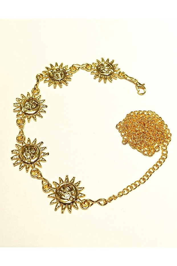 Yellow Color Gold Look Figured Waist Chain