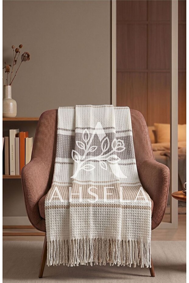 Dinarsu Cozy Life Patterned Cotton Tv Blanket 130X170 – Decorative & Multi-Purpose Use