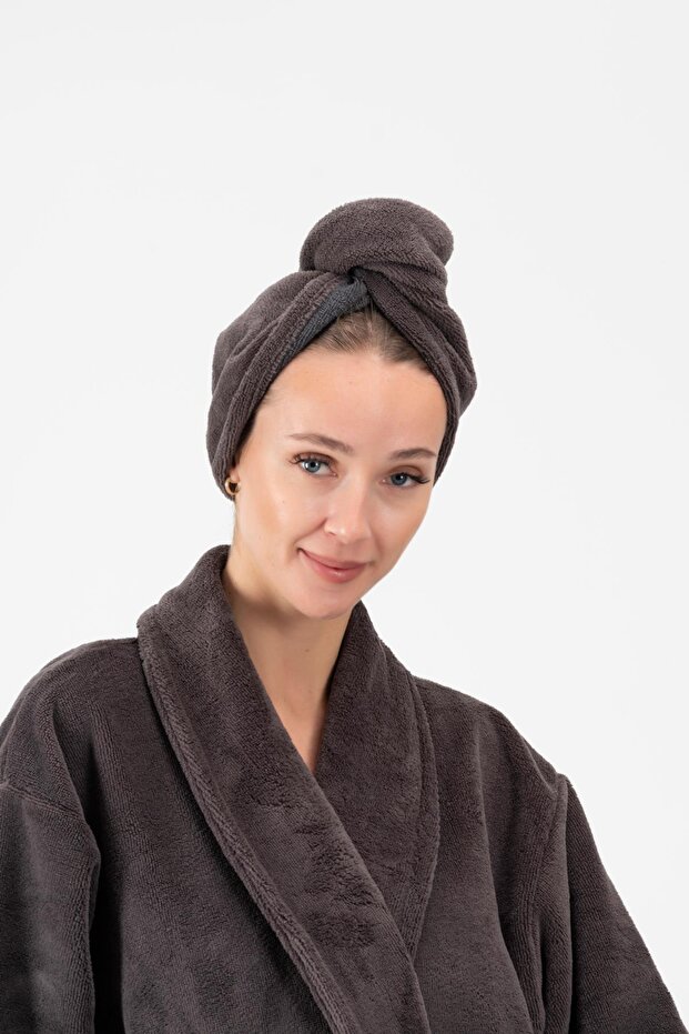 Velvet Buttoned Hair Drying Cap Head Towel Hair Drying Cap