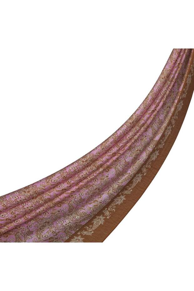 Patterned Tensoft Shawl - Mesopotamia Patterned - Copper Powder - 1